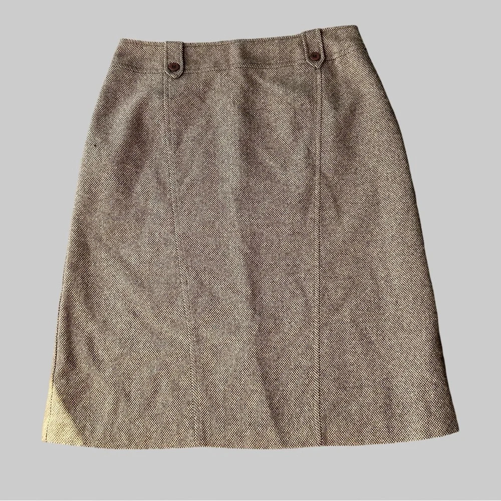 Vintage Laura Studio Wool Blend Woven Pencil Skirt Made in Canada